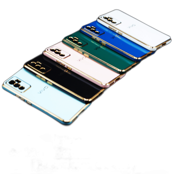 Vivo V23E Soft Multi Golden Border Camera Protection Mobile Cover