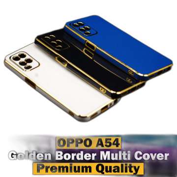 Oppo A54 Soft Multi Golden Border Camera Protection Cover