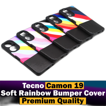 Tecno Camon 19 Back Cover Rainbow Bumper Camera Protection Cover