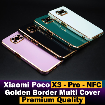 Xiaomi Poco X3 NFC Multi Golden Border Camera Protection Cover