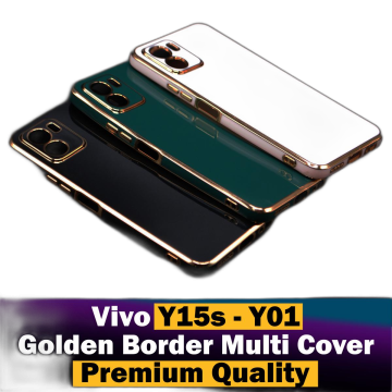 Vivo Y15s Soft Multi Golden Border Camera Protection Cover