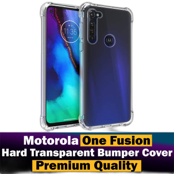 Motorola One Fusion Transparent Extra Bumper Anti Shock Hard Crystal Clear Case