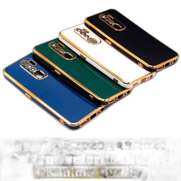 Oppo A9 2020 Soft Multi Golden Border Camera Protection Cover
