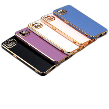 Oppo F17 Soft Multi Golden Border Camera Protection Cover