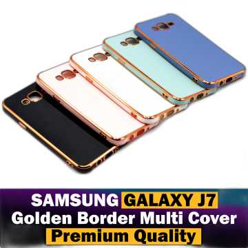 Samsung Galaxy J7 Soft Multi Golden Border Camera Protection Cover