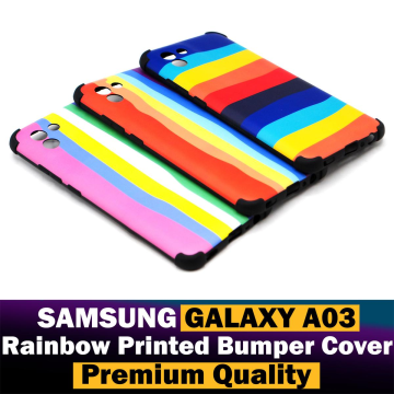 Samsung Galaxy A03 Rainbow Printed Bumper Cover