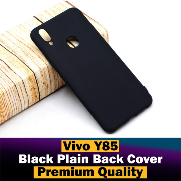 Vivo Y85 Back Cover Soft Plain Black Case For Vivo Y85