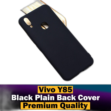 Vivo V9 Soft Plain Black Mobile Cover