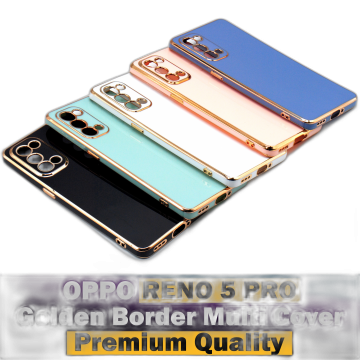 Oppo Reno 5 Pro Soft Multi Golden Border Camera Protection Cover