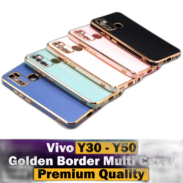 Vivo Y50 Back Cover Soft Multi Golden Border Camera Protection Cover For Vivo Y50