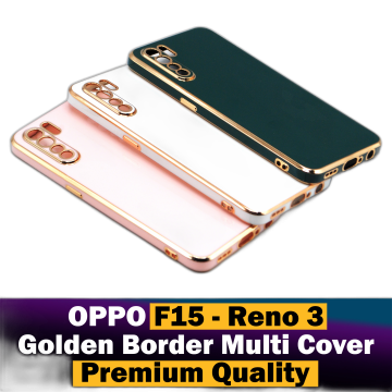 Oppo Reno 3 Soft Multi Golden Border Camera Protection Cover