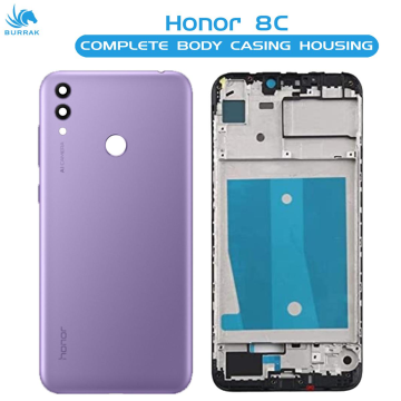Honor 8c Housing Middle Frame With Side Button and Camera Lens Complete Body Casing Replacement For 8c - Purple
