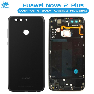 Huawei Nova 2 Plus Housing Middle Frame With Side Button and Camera Lens Complete Body Casing Replacement For Nova 2 Plus - Black