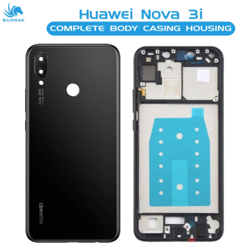 Huawei Nova 3i Housing Middle Frame With Side Button and Camera Lens Complete Body Casing Replacement For Nova 3i - Black