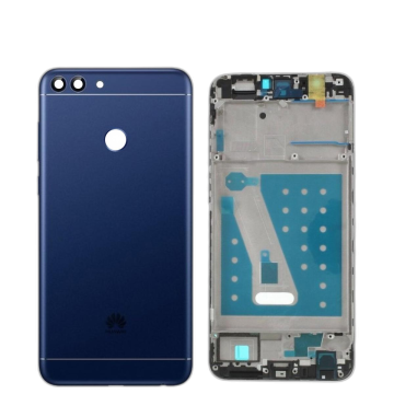 Huawei P Smart Housing Middle Frame With Side Button and Camera Lens Complete Body Casing Replacement For P Smart - Blue