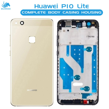 Huawei P10 Lite Housing Middle Frame With Side Button and Camera Lens Complete Body Casing Replacement For P10 Lite - Golden