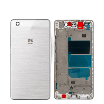 Huawei P8 Lite Housing Middle Frame With Side Button and Camera Lens Complete Body Casing Replacement For P8 Lite - White