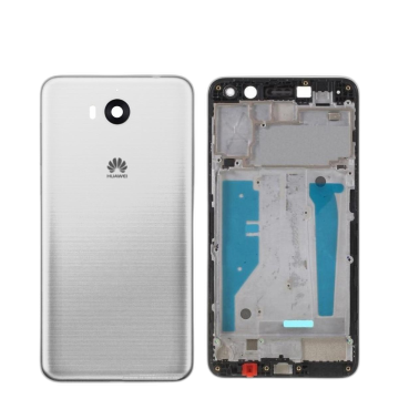 Huawei Y5 2017 Housing Middle Frame With Side Button and Camera Lens Complete Body Casing Replacement For Y5 2017 - White
