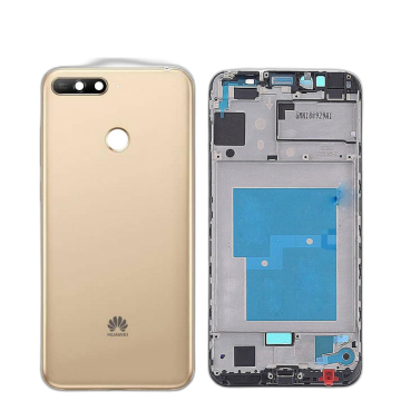 Huawei Y6 Prime 2018 Housing Middle Frame With Side Button and Camera Lens Complete Body Casing Replacement For Y6 Prime 2018 - Golden