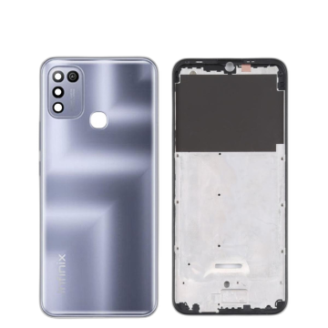 Infinix Hot 10 Play Housing Middle Frame With Side Button and Camera Lens Complete Body Casing Replacement For Hot 10 Play - Purple