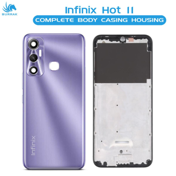 Infinix Hot 11 Housing Middle Frame With Side Button and Camera Lens Complete Body Casing Replacement For Hot 11 - Purple
