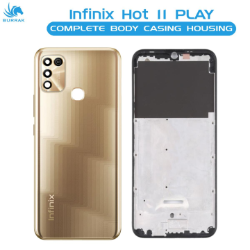 Infinix Hot 11 Play Housing Middle Frame With Side Button and Camera Lens Complete Body Casing Replacement For Hot 11 Play - Golden