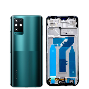 Infinix Note 10 Housing Middle Frame With Side Button and Camera Lens Complete Body Casing Replacement For Note 10 - Green