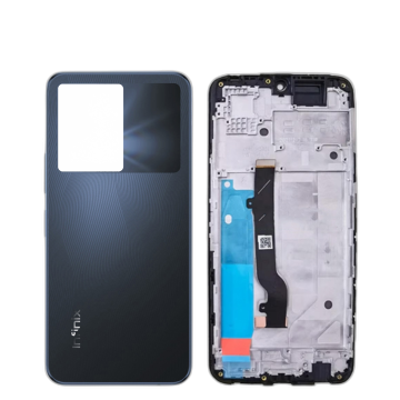 Infinix Note 12 G96 Housing Middle Frame With Side Button Complete Body Casing Replacement For Note 12 G96 - Black