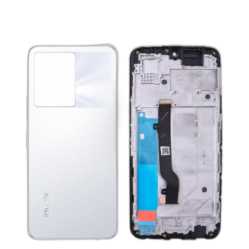 Infinix Note 12 G96 Housing Middle Frame With Side Button Complete Body Casing Replacement For Note 12 G96 - White