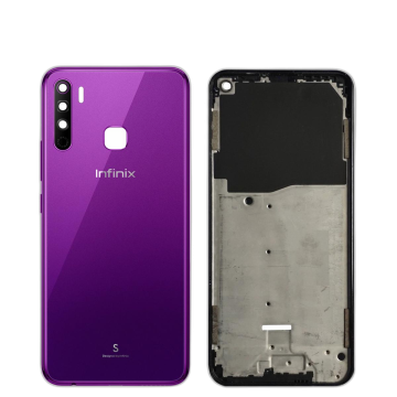 Infinix S5 Lite Housing Middle Frame With Side Button and Camera Lens Complete Body Casing Replacement For S5 Lite - Purple