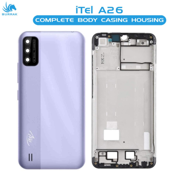 iTel A26 Housing Middle Frame With Side Button and Camera Lens Complete Body Casing Replacement For A26 - Purple