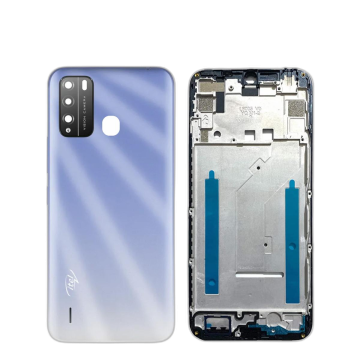 iTel Vision 1 Pro Housing Middle Frame With Side Button and Camera Lens Complete Body Casing Replacement For Vision 1 Pro - Purple