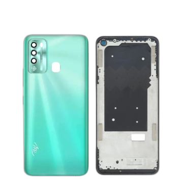 iTel Vision 2 Housing Middle Frame With Side Button and Camera Lens Complete Body Casing Replacement For Vision 2 - Green