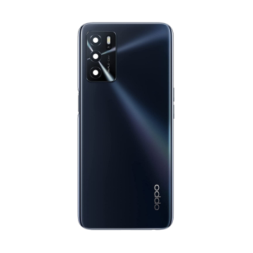 Oppo A16 Housing Middle Frame With Side Button and Replacement Battery Back Door For A16 - Black