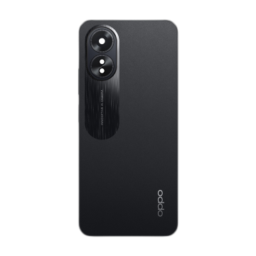 Oppo A18 Housing Middle Frame With Side Button and Replacement Battery Back Door For A18 - Black