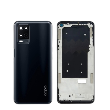 Oppo A54 Housing Middle Frame With Side Button and Camera Lens Complete Body Casing Replacement For A54 - Black