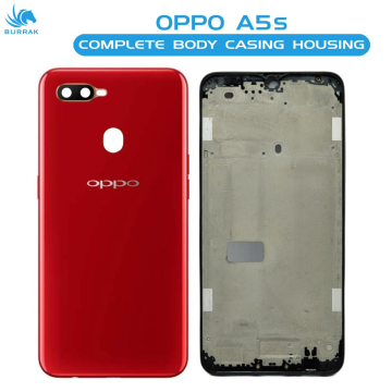 Oppo A5s Housing Middle Frame With Side Button and Camera Lens Complete Body Casing Replacement For A5s - Red
