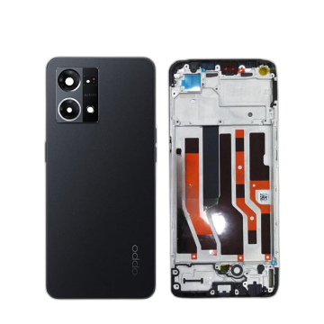 Oppo F21 Pro 4G Housing Middle Frame With Side Button and Camera Lens Complete Body Casing Replacement For F21 Pro 4G - Black