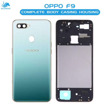 Oppo F9 Housing Middle Frame With Side Button and Camera Lens Complete Body Casing Replacement For F9 - Green