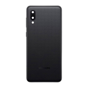 Samsung Galaxy A02 Rear Back Body Casing Housing Replacement Battery Back Door With Side Buttons And Camera Lens For Samsung A02 - Black