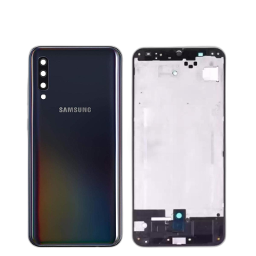 Samsung Galaxy A50 Housing Middle Frame With Side Button and Camera Lens Complete Body Casing Replacement For Galaxy A50 - Black
