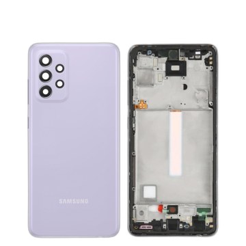 Samsung Galaxy A52 Housing Middle Frame With Side Button and Camera Lens Complete Body Casing Replacement For Galaxy A52 - Purple