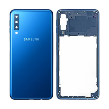 Samsung Galaxy A7 2018 Rear Back Body Casing Housing Replacement Battery Back Door With Side Buttons And Camera Lens For Samsung A7 2018 - Blue