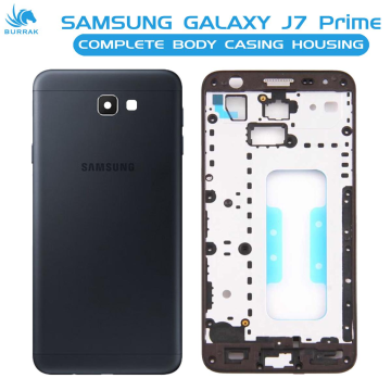 Samsung Galaxy J7 Prime Housing Middle Frame With Side Button and Camera Lens Complete Body Casing Replacement For Galaxy J7 Prime - Black