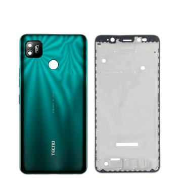 Tecno Pop 4 Housing Middle Frame With Side Button and Camera Lens Complete Body Casing Replacement For Pop 4 - Green