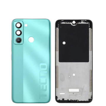 Tecno Pop 5 Lite Housing Middle Frame With Side Button and Camera Lens Complete Body Casing Replacement For Pop 5 Lite - Green