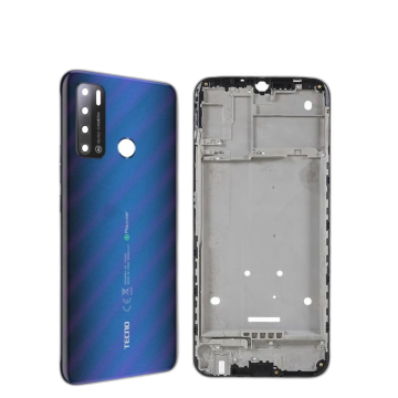 Tecno Pouvoir 4 Housing Middle Frame With Side Button and Camera Lens Complete Body Casing Replacement For Pouvoir 4 - Purple