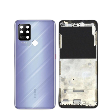 Tecno Pova Housing Middle Frame With Side Button and Camera Lens Complete Body Casing Replacement For Pova - Purple