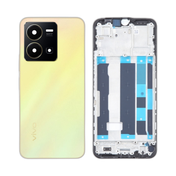 Vivo Y35 Rear Complete Body Casing Housing With Camera Lens Replacement For Vivo Y35 - Golden