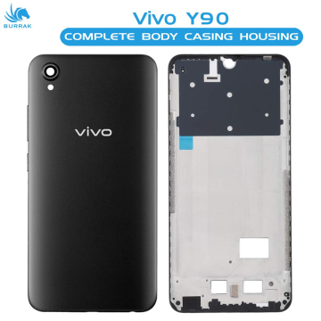 Vivo Y90 Housing Middle Frame With Side Button and Camera Lens Complete Body Casing Replacement For Y90 - Black